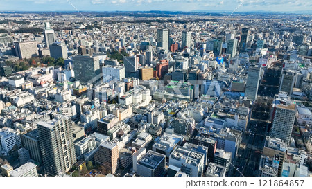 現代城市的無人機鳥瞰圖 現代城市的無人機鳥瞰圖 121864857