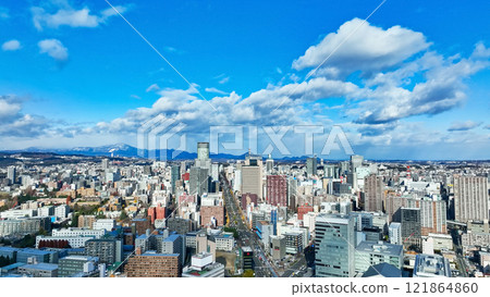 現代城市的無人機鳥瞰圖 現代城市的無人機鳥瞰圖 121864860