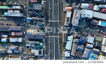 Drone aerial view of modern city 121864864
