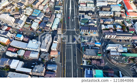 Drone aerial view of modern city 121864866