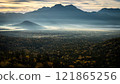 The mountains and sea of clouds at dawn in Taijukai 121865256
