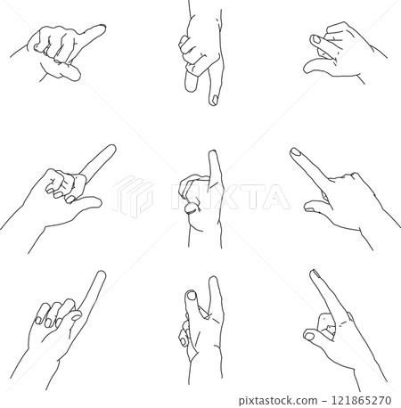 Pointing right hand seen from various angles 2 Pointing right hand seen from various angles 2 121865270