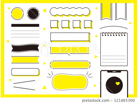 簡單框架標題設定黃色設計框架 121865300