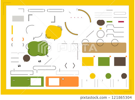 Stylish autumn color coordinated header frame vector illustration set Stylish autumn color coordinated header frame vector illustration set 121865304