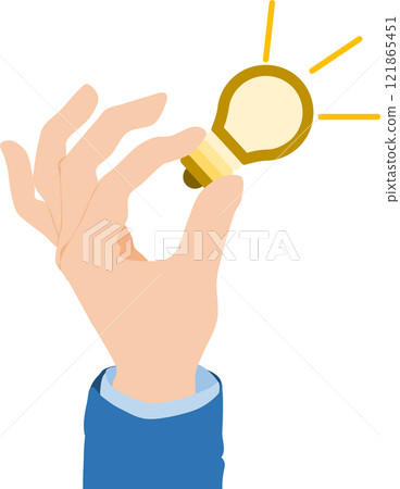 Illustration of a businessman coming up with an idea 121865451