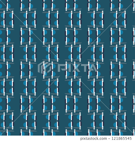Elegant masculine geometric motif seamless pattern. Small element modern fabric design textile swatch ladies dress, man shirt all over print block. 121865545