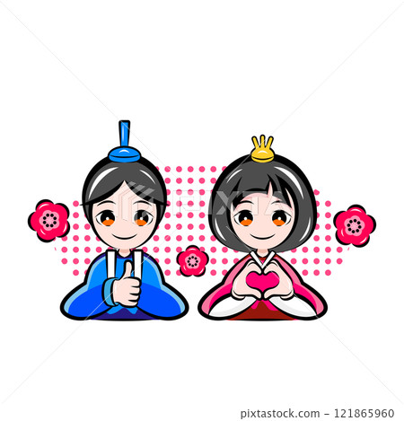 女兒節 | 可用的季節性活動素材系列（春天）| 流行一點插圖 121865960