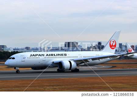 大阪國際機場 JAL 飛機著陸準備就緒 大阪國際機場 JAL 飛機著陸準備就緒 121866038