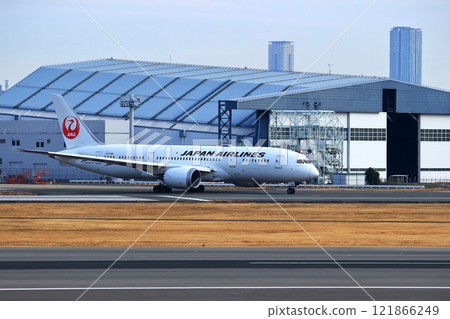 Osaka International Airport JAL Airplane Takeoff Sky Park Osaka International Airport JAL Airplane Takeoff Sky Park 121866249