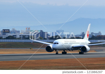 Osaka International Airport JAL Airplane Takeoff Sky Park 121866287