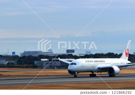 Osaka International Airport JAL Airplane Takeoff Sky Park 121866292
