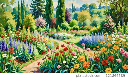 Garden flowers 121866389