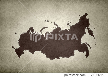 Map of Russia on an old paper 121866450