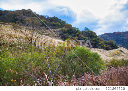 Dam lake and countryside in autumn Dam lake and countryside in autumn 121866520