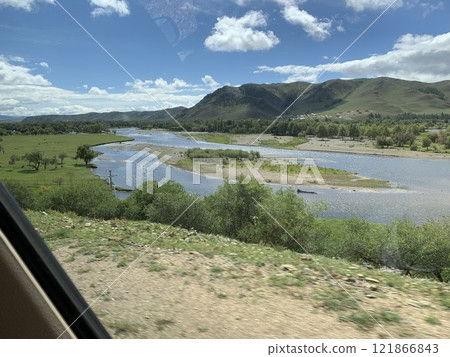 Running through the Mongolian steppes 121866843