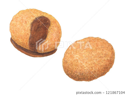 Croquette hand-drawn watercolor 121867104