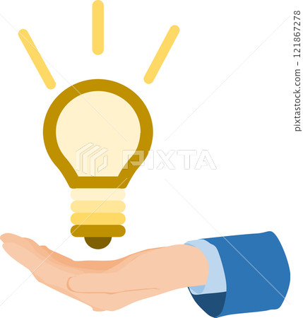 Illustration of a businessman coming up with an idea 121867278