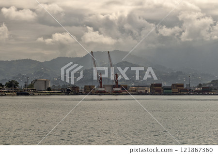 The port in the bay 121867360