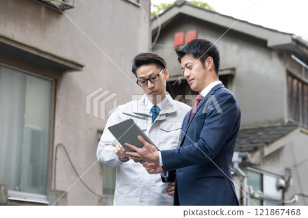 Businessmen, suits, work clothes, 2 people 121867468