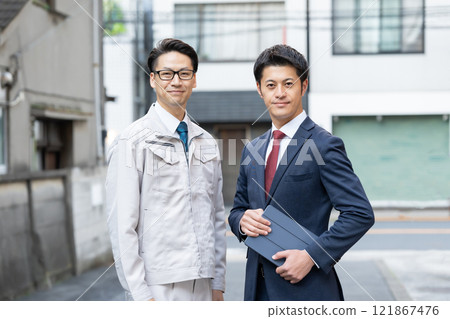 Businessmen, suits, work clothes, 2 people Businessmen, suits, work clothes, 2 people 121867476