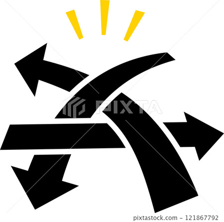 Multiple crossed arrows 121867792
