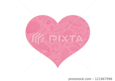 粉紅心形春天櫻花花瓣的設計插圖 121867996