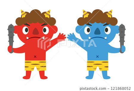 Setsubun_Bean Throwing_Demon Exorcism_Red Demons and Blue Demons (Japanese Customs) 121868052