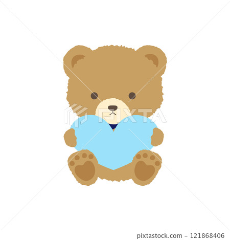 Teddy bear with a light blue heart 121868406