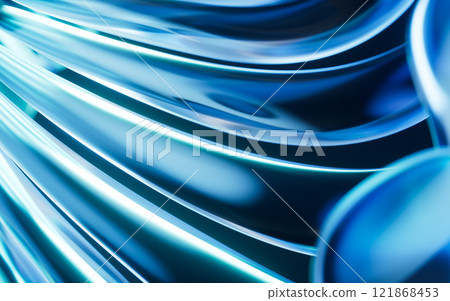 Abstract transparent glass flower with neon light, Abstract transparent glass flower with neon light, 121868453