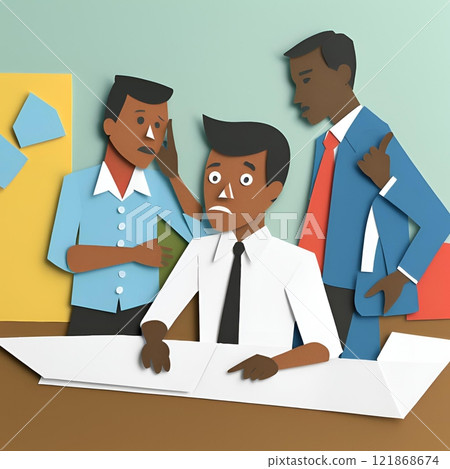 composite image of businessman standing with hands on hips 121868674