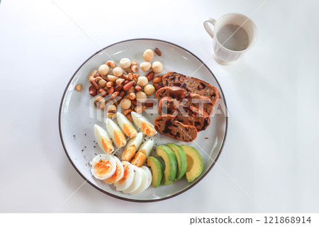 walnut cranberry sourdough bread or cranberry sourdough with boiled egg , avocado and nuts walnut cranberry sourdough bread or cranberry sourdough with boiled egg , avocado and nuts 121868914