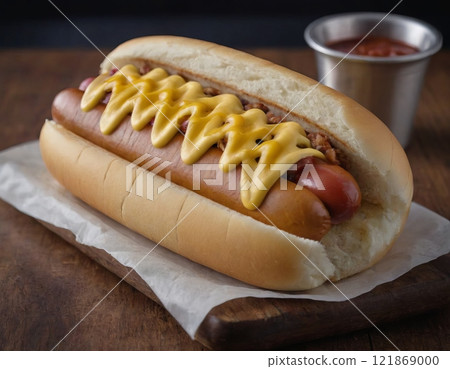 fresh hot dog on the table fresh hot dog on the table 121869000