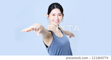 Women's exercise and stretching image 121869774