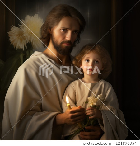 Feast of Saint Joseph - holy day, March 19th, Christian remembrance, sacred tribute, religious event, Joseph's role, Mary's husband, Jesus' guardian, faith tradition, Catholic acknowledgment. Feast of Saint Joseph - holy day, March 19th, Christian remembrance, sacred tribute, religious event, Joseph's role, Mary's husband, Jesus' guardian, faith tradition, Catholic acknowledgment. 121870354