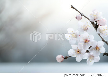 Spring Equinox in Japan: seasonal celebration, nature appreciation, cultural tradition, cherry blossoms, vernal balance, ancient customs, Shunbun no Hi, daylight equality, Japanese rituals. 121870688