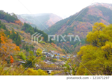 Satoyama and autumn leaves Satoyama and autumn leaves 121871297