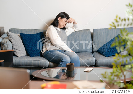 Nap overwork senior woman Nap overwork senior woman 121872349