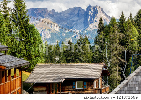 Dolomites Alpe di Siusi, Italy Al sole chair lift 121872569
