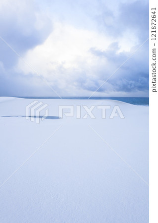 冬季鳥取沙丘的雪景 鳥取縣 鳥取沙丘 冬季鳥取沙丘的雪景 鳥取縣 鳥取沙丘 121872641