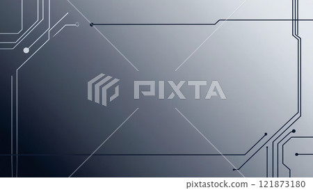 Minimalistic deep navy blue gradient with glowing circuit lines, perfect for technology themes 121873180