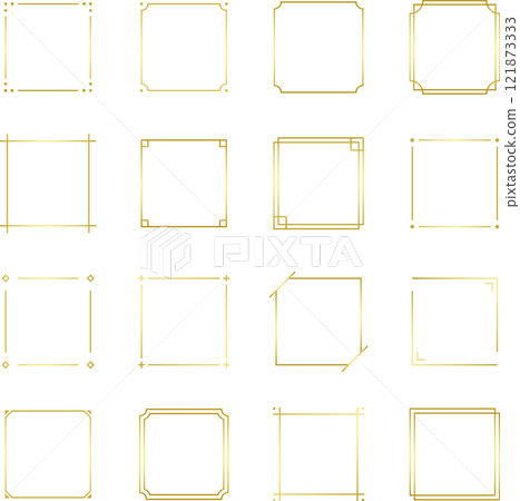Gold square simple frame set 121873333