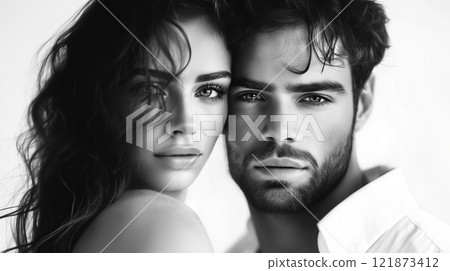 A close-up moment shared between two people, capturing their deep emotional bond through a gentle forehead touch. 121873412