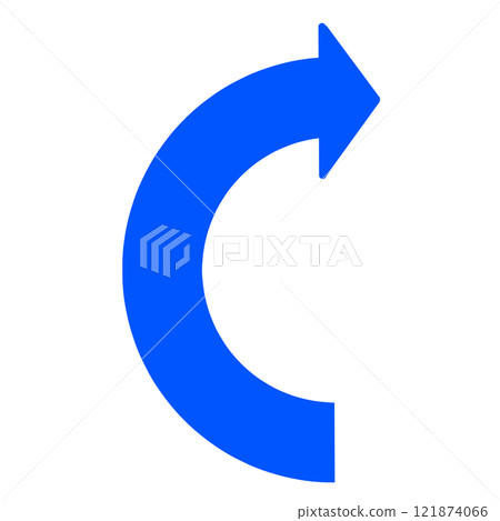 Illustration of a semicircular curved arrow Illustration of a semicircular curved arrow 121874066