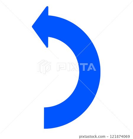 Illustration of a semicircular curved arrow Illustration of a semicircular curved arrow 121874069