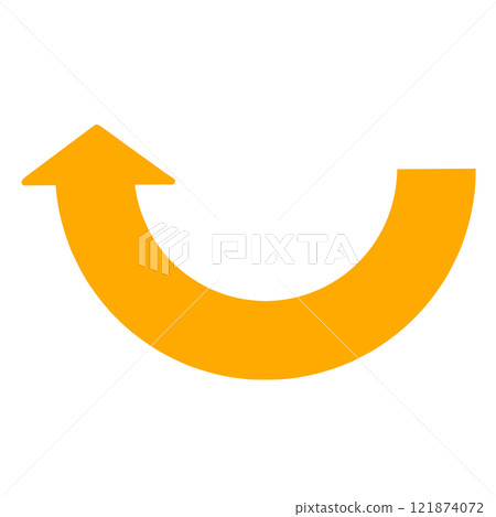 Illustration of a semicircular curved arrow Illustration of a semicircular curved arrow 121874072