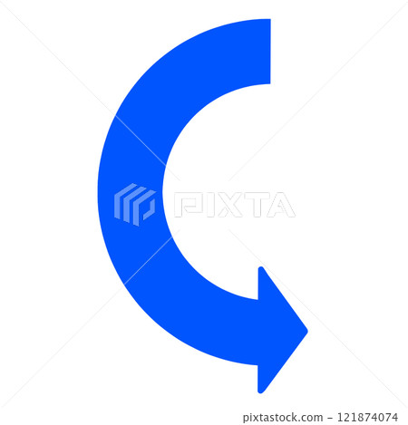 Illustration of a semicircular curved arrow Illustration of a semicircular curved arrow 121874074