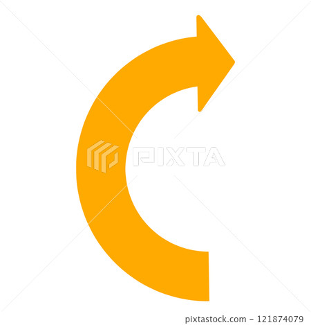 Illustration of a semicircular curved arrow Illustration of a semicircular curved arrow 121874079