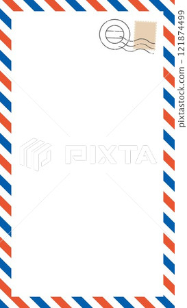 Airmail style vertical frame illustration 121874499