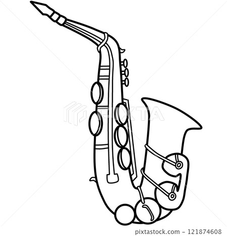 Outline of Saxophone 121874608