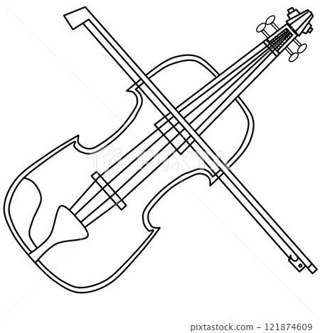 Outline of Violin Outline of Violin 121874609